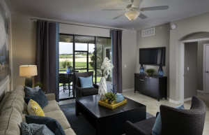 Augusta Model Living Room and Patio at ChampionsGate